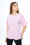Kız Çocuk Kalp Baskılı T-Shirt 9-14 Yaş Lx5013