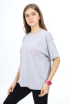 Kız Çocuk Kalp Baskılı T-Shirt 9-14 Yaş Lx5013