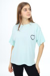 Kız Çocuk Kalp Baskılı T-Shirt 9-14 Yaş Lx5013