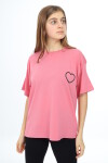 Kız Çocuk Kalp Baskılı T-Shirt 9-14 Yaş Lx5013
