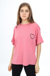Kız Çocuk Kalp Baskılı T-Shirt 9-14 Yaş Lx5013