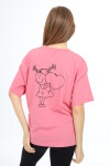 Kız Çocuk Kalp Baskılı T-Shirt 9-14 Yaş Lx5013