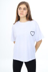 Kız Çocuk Kalp Baskılı T-Shirt 9-14 Yaş Lx5013