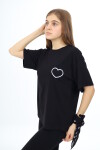 Kız Çocuk Kalp Baskılı T-Shirt 9-14 Yaş Lx5013