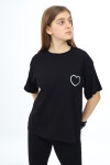 Kız Çocuk Kalp Baskılı T-Shirt 9-14 Yaş Lx5013