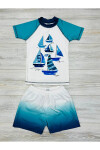 Erkek Çocuk 2li  Plaj Takımı (Şort-Tişört) 3-10 Yaş 007