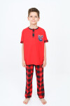 Erkek Çocuk Araba Baskılı Bloklu Pijama Takımı 3-11 Yaş 156-57