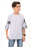 Erkek Çocuk Kol Yazı Baskılı T-Shirt 9-14 Yaş Lx7067