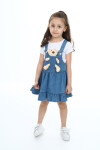 Kız Çocuk Jean Salopet Elbise - Peluş Ayıcıklı- 2-13 Yaş 0133