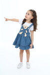 Kız Çocuk Jean Salopet Elbise - Peluş Ayıcıklı- 2-13 Yaş 0133