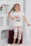 Kız Çocuk Kaprili-Kiraz Baskılı Pijama Takımı 3-11 Yaş 6067-68