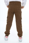 Kız Çocuk Kargo Cepli Gabardin Jogger Pantolon 5-12 Yaş Lx512
