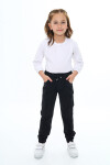 Kız Çocuk Kargo Cepli Gabardin Jogger Pantolon 5-12 Yaş Lx512