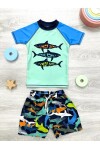 Erkek Çocuk 2li  Plaj Takımı (Şort-Tişört) 3-10 Yaş 007