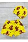 Erkek Çocuk Ayı Desenli - Boneli Mayo Takımı 2-18 Yaş 025