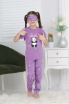 Kız Çocuk Uyku Bantlı-Pandalı Pijama Takımı 3-11 Yaş 6063-64
