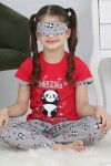 Kız Çocuk Uyku Bantlı-Pandalı Pijama Takımı 3-11 Yaş 6063-64