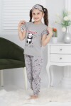 Kız Çocuk Uyku Bantlı-Pandalı Pijama Takımı 3-11 Yaş 6063-64