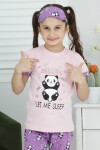 Kız Çocuk Uyku Bantlı-Pandalı Pijama Takımı 3-11 Yaş 6063-64
