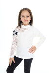 Kız Çocuk Kol Dantelli Uzun Kol T-Shirt Px5146