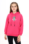 Kız Çocuk Tavşan Baskılı Kapüşonlu Sweatshirt Px872.3