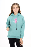 Kız Çocuk Tavşan Baskılı Kapüşonlu Sweatshirt Px872.3