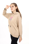 Kız Çocuk Tavşan Baskılı Kapüşonlu Sweatshirt Px872.3