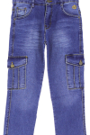 Erkek Çocuk Likralı Kargo Cepli Esnek Belli Jean Pantolon 13-17 Yaş 12366
