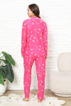 Kadın %100 Pamuk Pijama Takımı - Pat Yakalı-Baskılı ve Düğme Kapamalı 12354