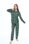 Kız Çocuk Ekose Pijama Takımı 12165