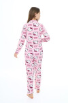 Kız Çocuk Kedi Baskılı Pijama Takımı 3-16 Yaş 12137