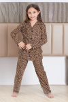 Kız Çocuk Rotasyon Desenli Pijama Takımı 12166