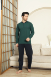 Erkek %100 Pamuklu Pijama Takımı-3 Düğmeli-12440