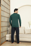 Erkek %100 Pamuklu Pijama Takımı-3 Düğmeli-12440