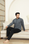 Erkek %100 Pamuklu Pijama Takımı-3 Düğmeli-12440