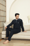 Erkek %100 Pamuklu Pijama Takımı-3 Düğmeli-12440