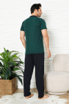 Erkek %100 Pamuklu Pijama Takımı-3 Düğmeli-Yaka Cepli 12384