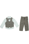 Erkek Bebek 4lü Takım Set (Pantolon+Gömlek+Yelek+Papyon) 12389