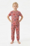 Erkek Çocuk %100 Pamuk Kumaş Ve Baskılı Pijama Takımı 3-13 Yaş 12686IS
