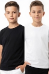 Erkek Çocuk 2li Geniş Kalıp Basic T-Shirt 6-14 Yaş 12690DS