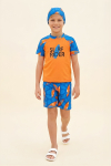 Erkek Çocuk 3lü Mayo Takımı (Şort+Üst Mayo+Bone) 3-12 Yaş 12593B