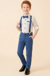 Erkek Çocuk 4lü Takım Set (Pantolon+Gömlek+Askılı Kemer+Papyon) 12660