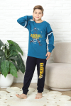 Erkek Çocuk Pijama Takımı %100 Pamuk İnterlok Kumaş 12447
