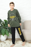 Erkek Çocuk Pijama Takımı %100 Pamuk İnterlok Kumaş 12447