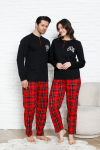 Kadın Pijama Takımı - Ekose Altlı- Eş Versiyonlu -12581