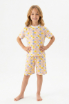 Kız Çocuk %100 Pamuk-Baskılı Ve Şortlu Pijama Takımı 3-13 Yaş 12722IS