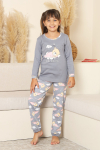 Kız Çocuk %100 Pamuk İnterlok Kumaş Pijama Takımı 11-15 Yaş 12448