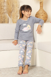 Kız Çocuk %100 Pamuk İnterlok Kumaş Pijama Takımı 11-15 Yaş 12448