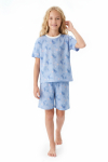 Kız Çocuk %100 Pamuk Ve Şortlu Pijama Takımı 8-13 Yaş 12721IS
