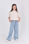 Kız Çocuk 2li Jean Takım (Pantolon+Bluz) 7-12 Yaş 12666